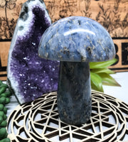 Dumortierite Mushroom Carving for Harmony, Tranquility & Patience