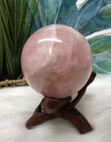 Rose Quartz Sphere for Relationships, Self Confidence & Self Love