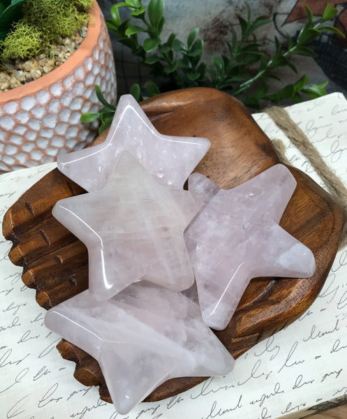 Rose Quartz Star for Relationships, Self Confidence & Self Love