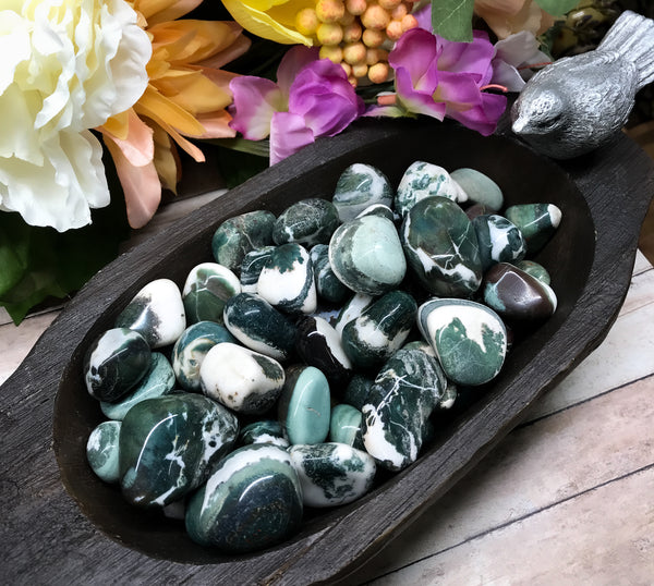 Green Zebra Jasper Tumbled Stone for Determination, Motivation & Facing Challenges