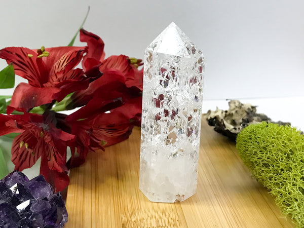 Crackle Quartz Crystal Point for Happiness, Joy & Emotional Balance