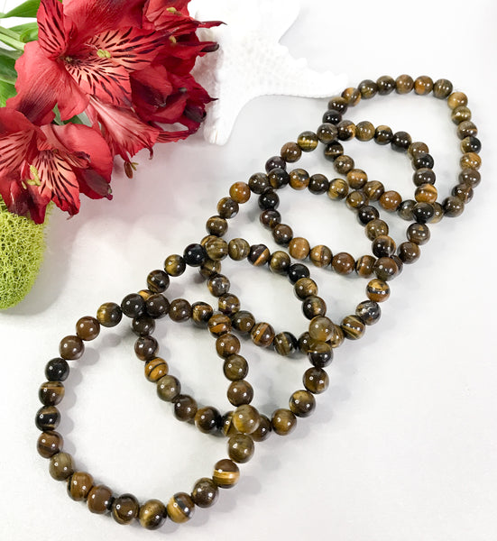 Tiger Eye Gemstone Bracelet for Problem Solving, Courage and Confidence