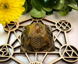 Tiger Eye Orgonite Pyramid with Quartz Point