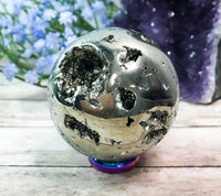 Iron Pyrite Sphere for Boosting Energy Levels, Attracts Abundance & Helps You To Live Life To The Fullest