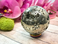 Iron Pyrite Sphere for Boosting Energy Levels, Attracts Abundance & Helps You To Live Life To The Fullest