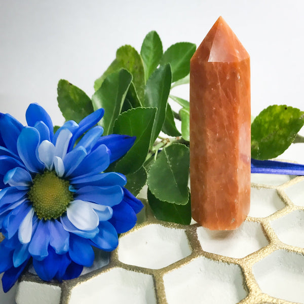 Sunstone Crystal Point for Good Luck, Uplifting Your Mood & Instilling Good Nature